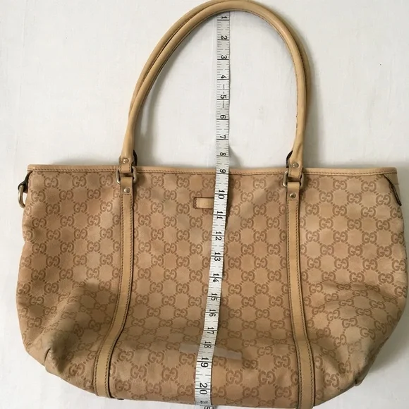 GUCCI Vintage Joy Embossed GG Leather Tote Tan - Picture 15 of 16